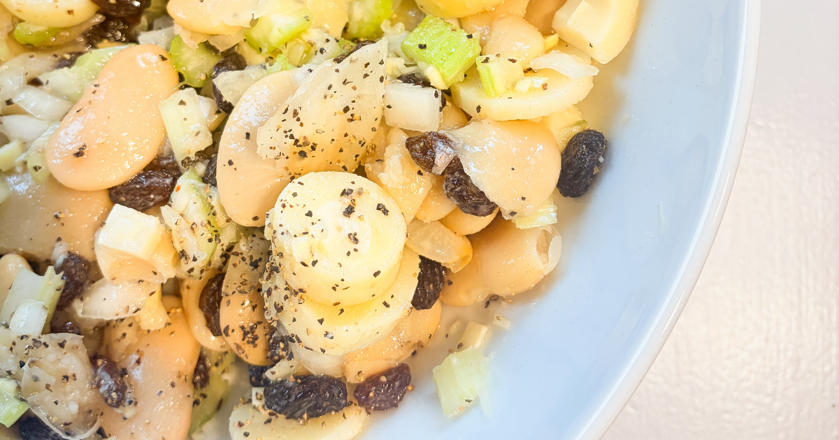 Salade haricots de lima et coeurs de palmiers